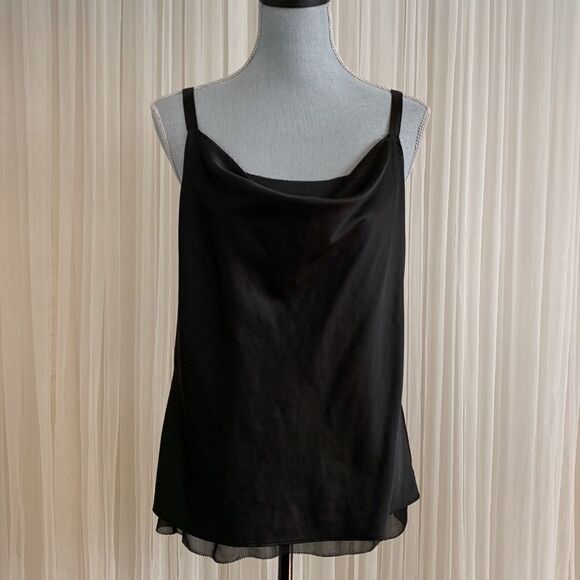 🟢3 items $20—WHBM satin cami w chiffon lining showing through drapey neckline - Picture 1 of 11